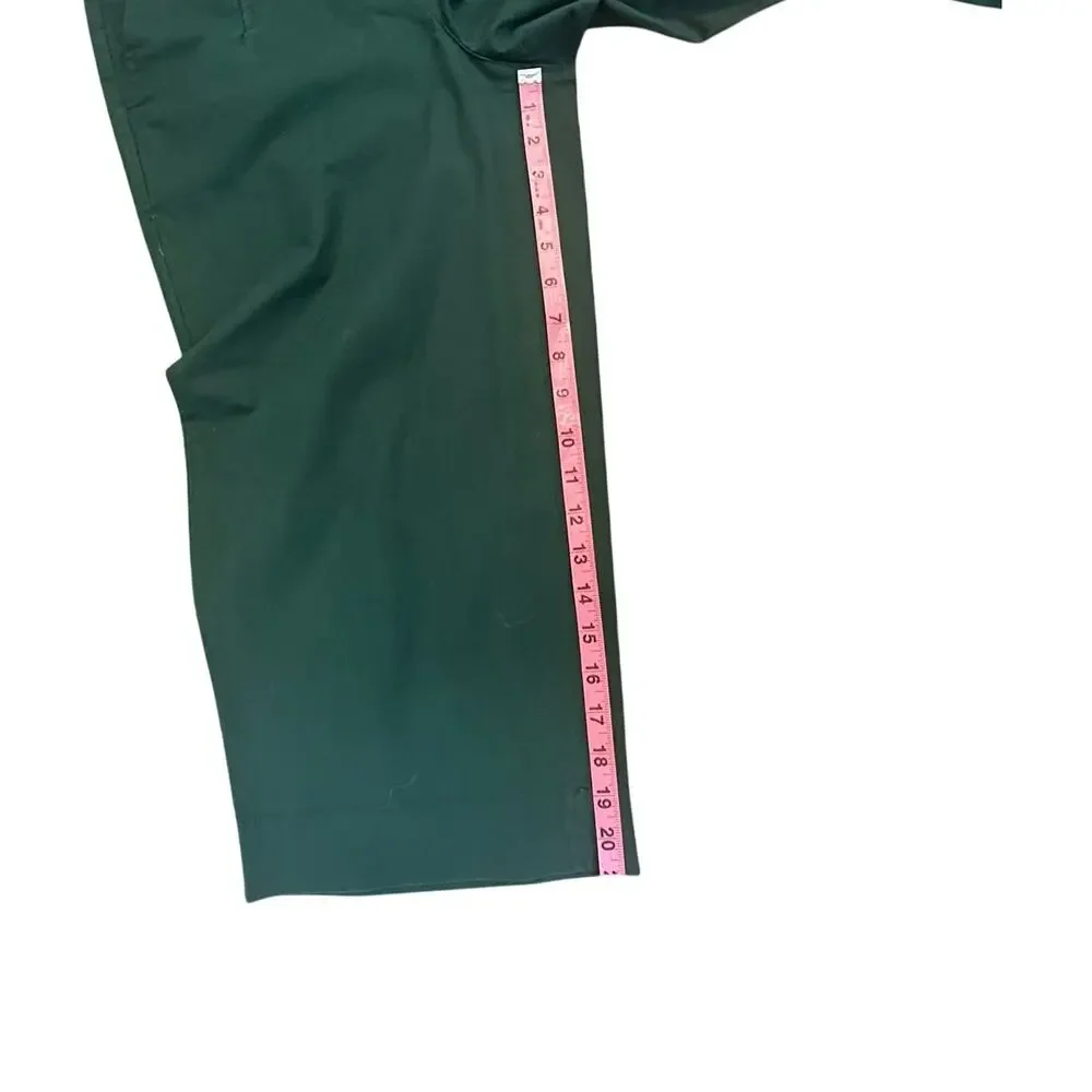 Talbots Green Sailor Button Cropped Wide-Leg Pants Women’s 10P | Preppy | Fall - Picture 8 of 9